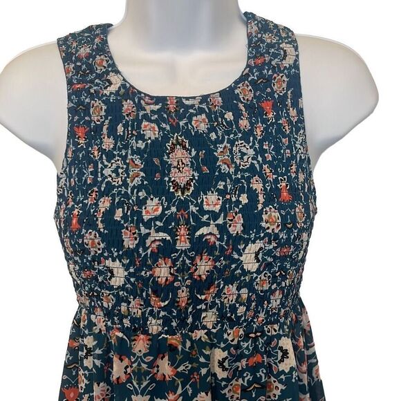 Princess Vera Wang Blue Pink Floral Tiered Ruched Sleeveless Dress Small Juniors - Picture 3 of 7